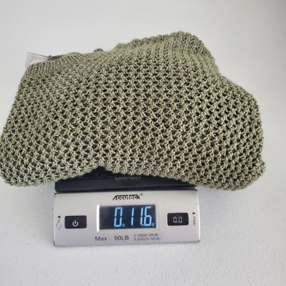 Chico's Womens Open Knit Pullover Sweater Size 2 US L Green Short Sleeve Beach - Picture 10 of 10